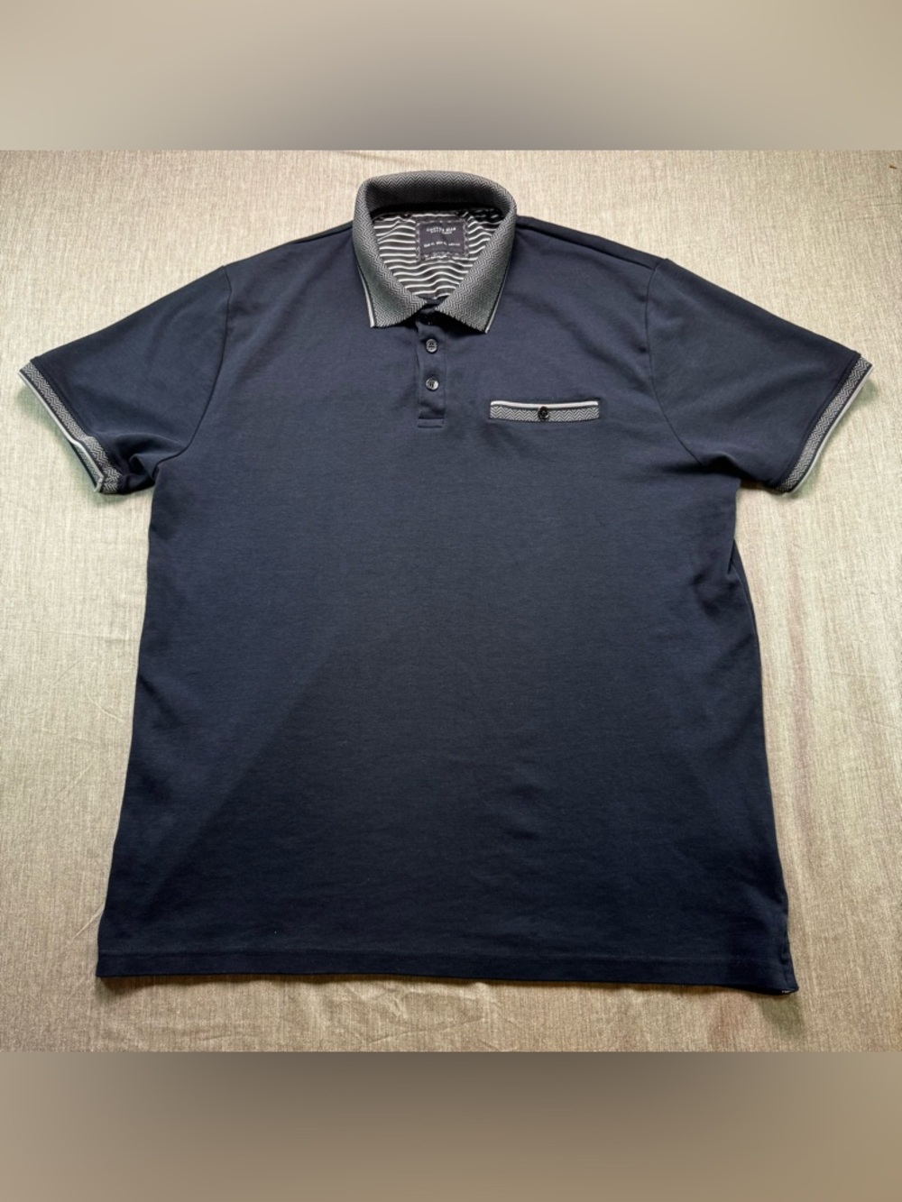 Cactus Man Ricky Singh Navy Blue Casual Mens Short Sleeve Polo Shirt Size XL